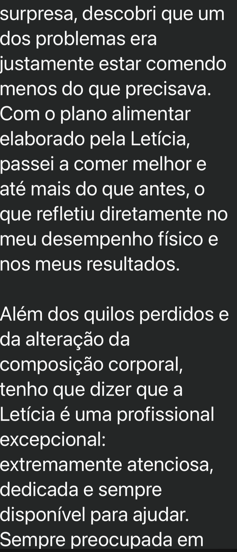 Print de WhatsApp: depoimento de Gabriella F. sobre emagrecimento, parte 2